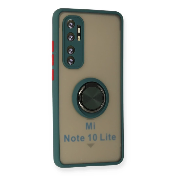 BFS  Xiaomi Mi Note 10 Lite Kılıf Montreal Yüzüklü Silikon Kapak - Yeşil