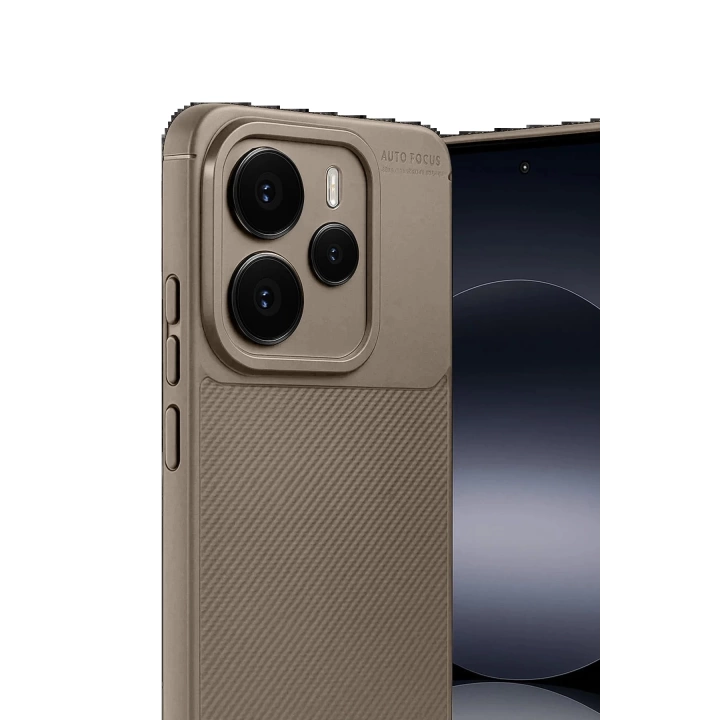 BFS Xiaomi Note 14 5G Auto Focus Karbon Kapak - Kahverengi