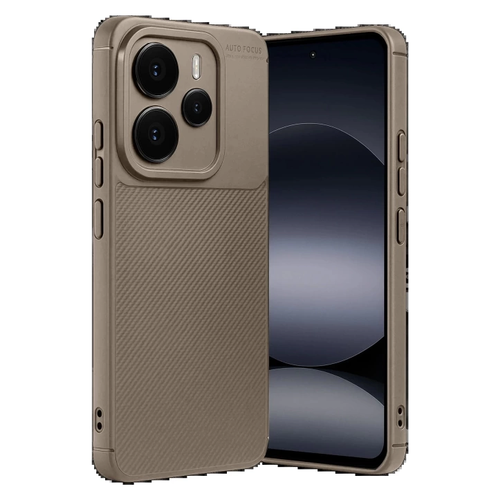 BFS Xiaomi Note 14 5G Auto Focus Karbon Kapak - Kahverengi