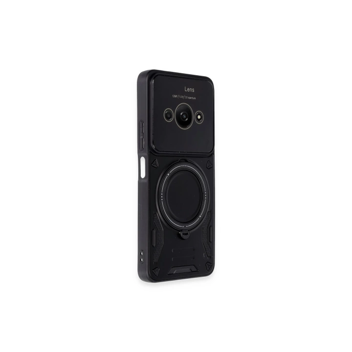 BFS  Xiaomi Poco C61 Kılıf Joy Lens Standlı Kapak - Siyah