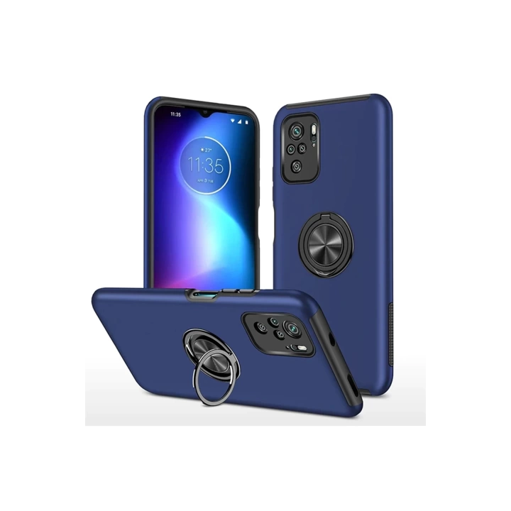 BFS  Xiaomi Poco F3 Kılıf Elit Yüzüklü Kapak - Lacivert
