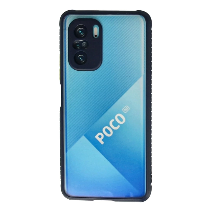 BFS  Xiaomi Poco F3 Kılıf Miami Şeffaf Silikon - Lacivert