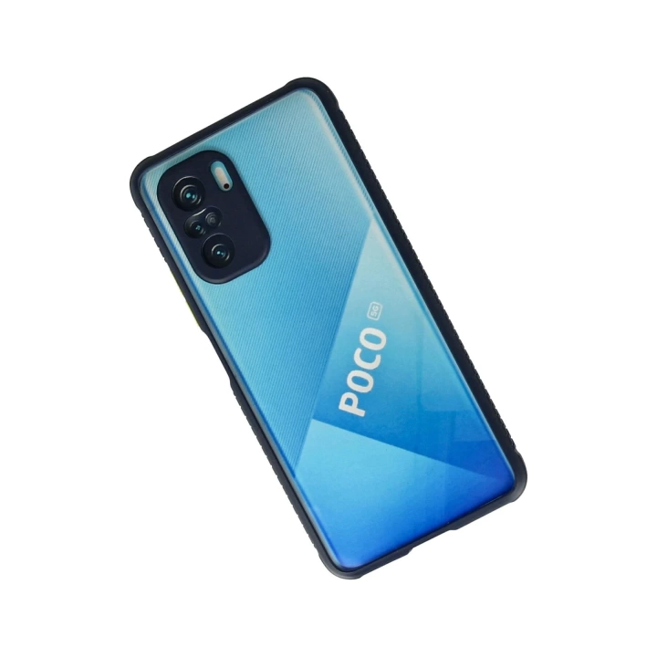 BFS  Xiaomi Poco F3 Kılıf Miami Şeffaf Silikon - Lacivert