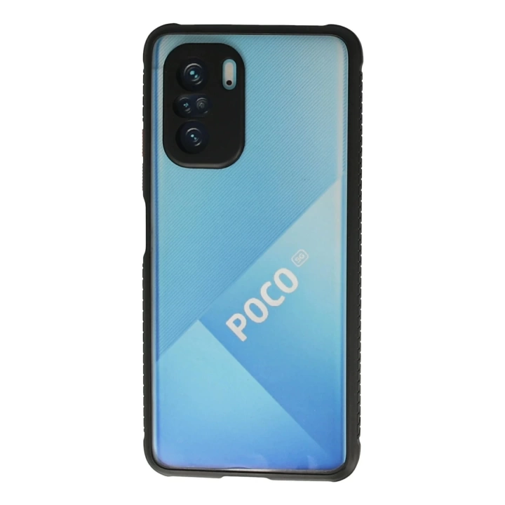 BFS  Xiaomi Poco F3 Kılıf Miami Şeffaf Silikon - Siyah