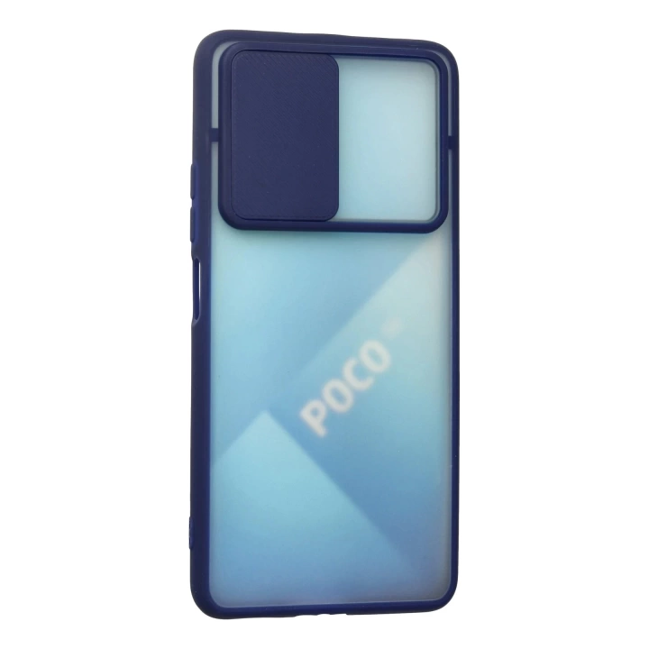 BFS  Xiaomi Poco F3 Kılıf Palm Buzlu Kamera Sürgülü Silikon - Lacivert