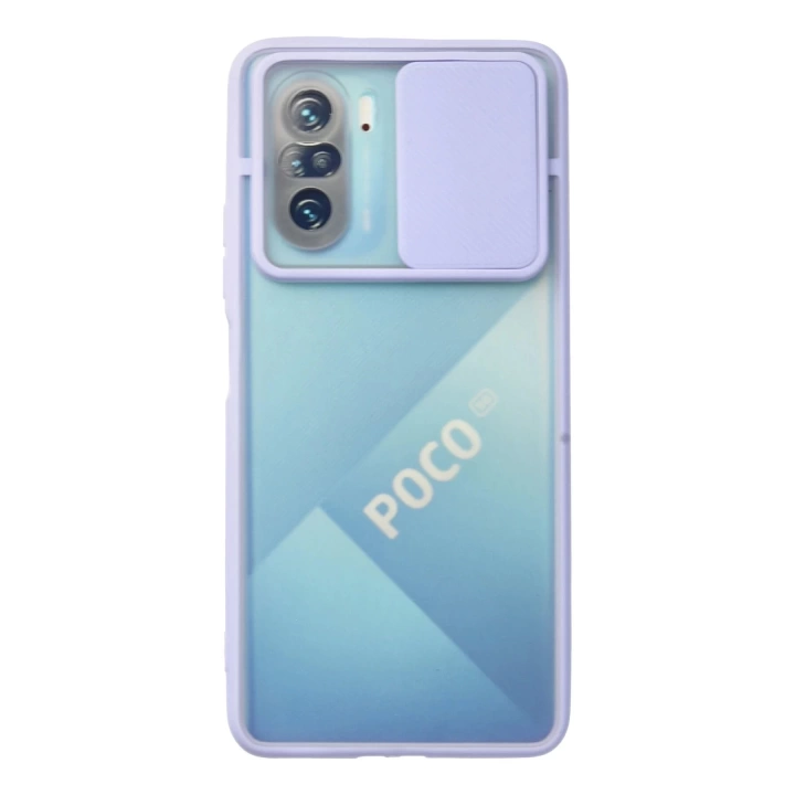 BFS  Xiaomi Poco F3 Kılıf Palm Buzlu Kamera Sürgülü Silikon - Lila