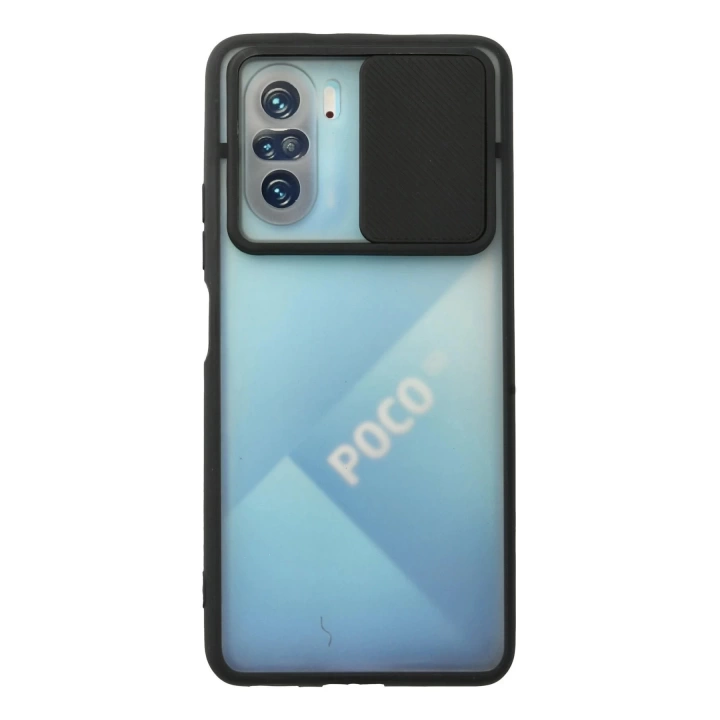 BFS  Xiaomi Poco F3 Kılıf Palm Buzlu Kamera Sürgülü Silikon - Siyah