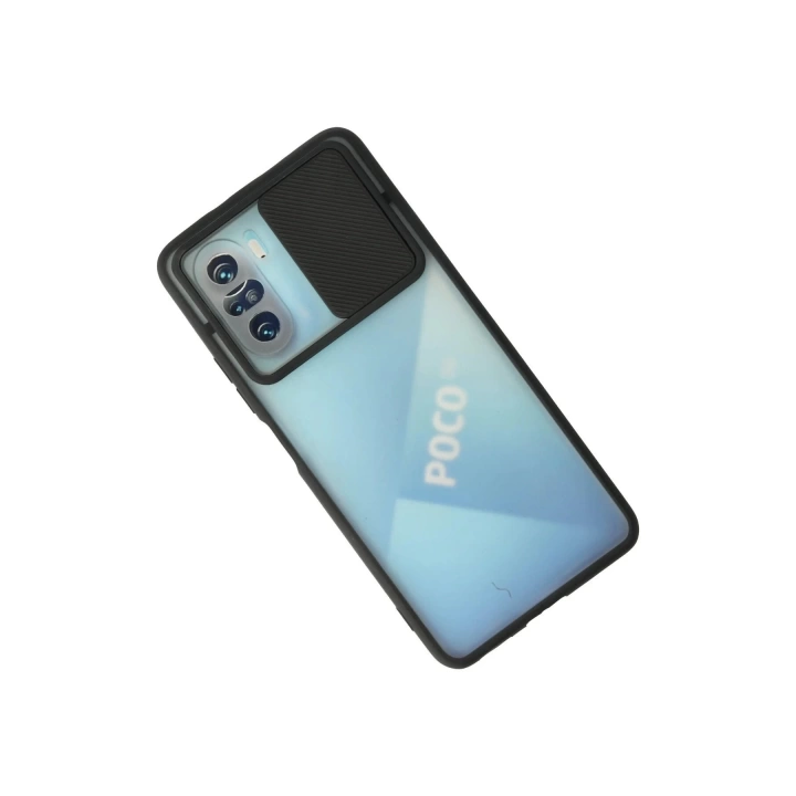 BFS  Xiaomi Poco F3 Kılıf Palm Buzlu Kamera Sürgülü Silikon - Siyah