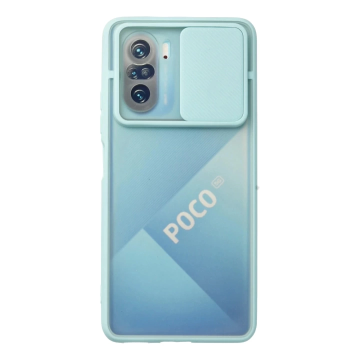 BFS  Xiaomi Poco F3 Kılıf Palm Buzlu Kamera Sürgülü Silikon - Turkuaz