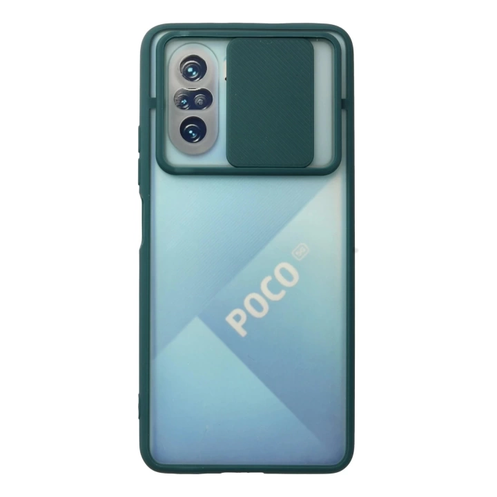 BFS  Xiaomi Poco F3 Kılıf Palm Buzlu Kamera Sürgülü Silikon - Yeşil