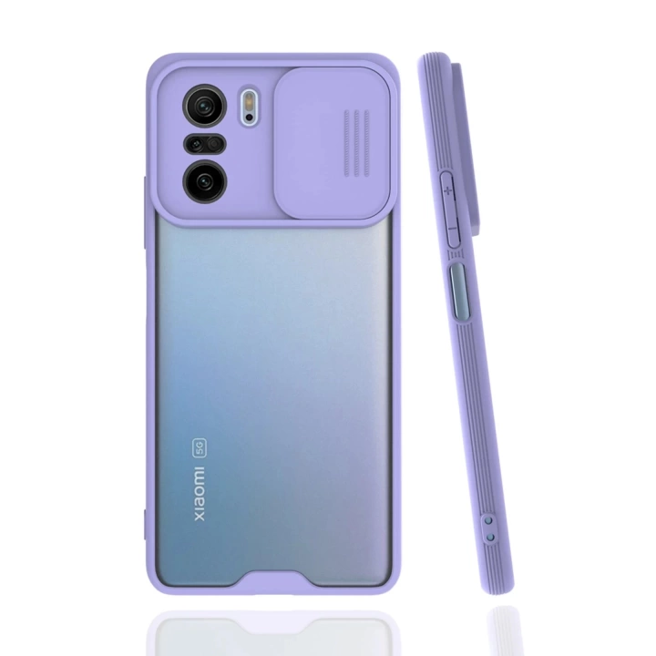 BFS  Xiaomi Poco F3 Kılıf Platin Kamera Koruma Silikon - Lila
