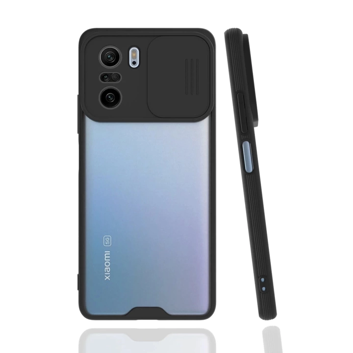 BFS  Xiaomi Poco F3 Kılıf Platin Kamera Koruma Silikon - Siyah