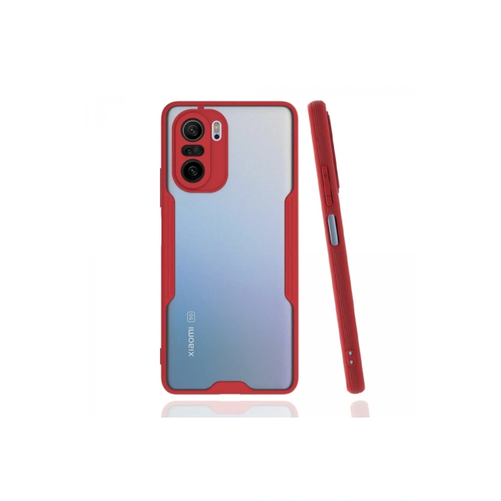 BFS  Xiaomi Poco F3 Kılıf Platin Silikon - Kırmızı