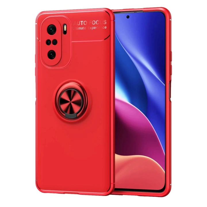 BFS  Xiaomi Poco F3 Kılıf Range Yüzüklü Silikon - Kırmızı