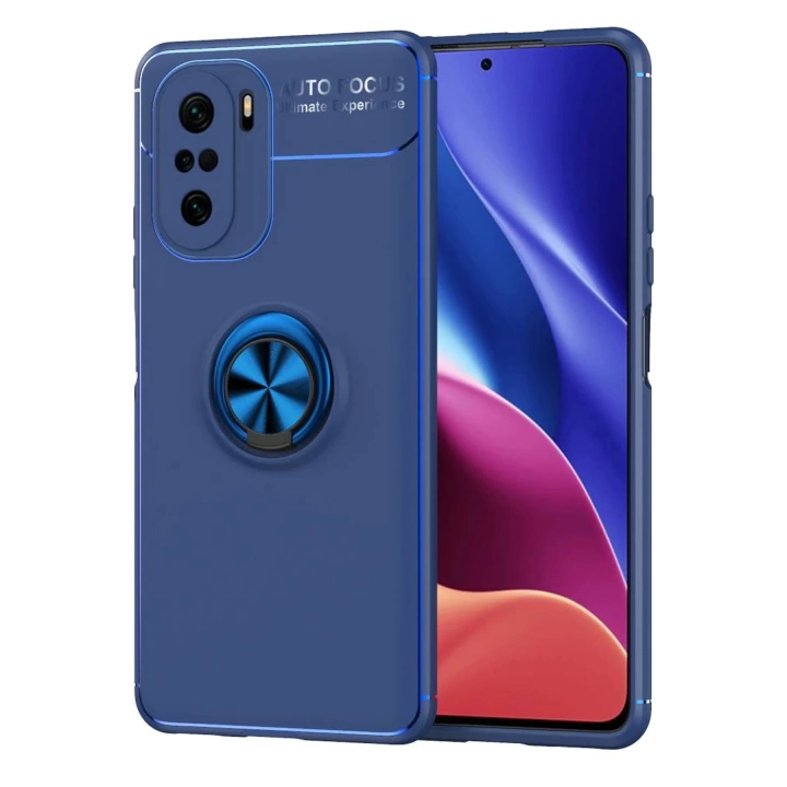BFS  Xiaomi Poco F3 Kılıf Range Yüzüklü Silikon - Mavi