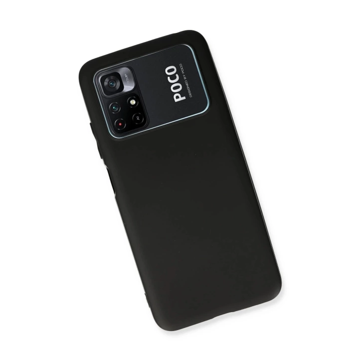 BFS  Xiaomi Poco M4 Pro 4G Kılıf First Silikon - Siyah