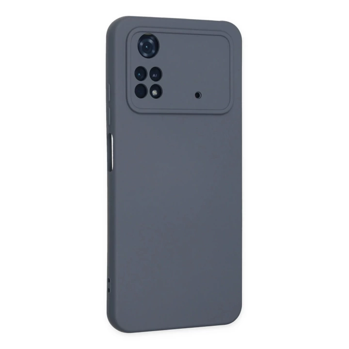 BFS  Xiaomi Poco M4 Pro 4G Kılıf Nano içi Kadife Silikon - Gri