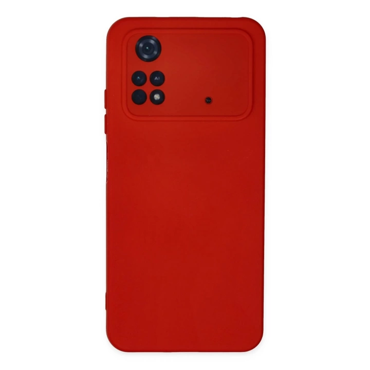 BFS  Xiaomi Poco M4 Pro 4G Kılıf Nano içi Kadife Silikon - Kırmızı