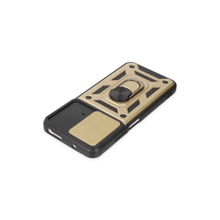 BFS  Xiaomi Poco M4 Pro 4G Kılıf Pars Lens Yüzüklü Silikon - Gold
