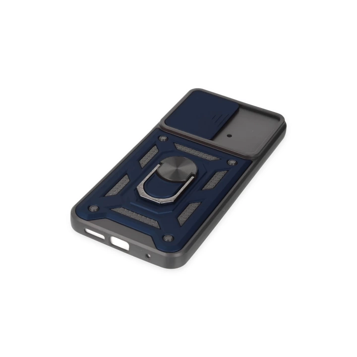 BFS  Xiaomi Poco M4 Pro 4G Kılıf Pars Lens Yüzüklü Silikon - Lacivert