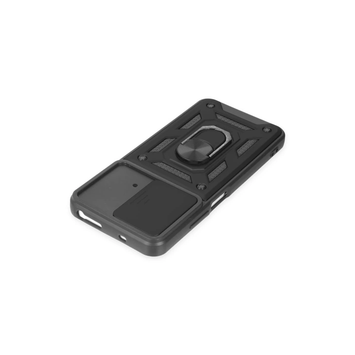 BFS  Xiaomi Poco M4 Pro 4G Kılıf Pars Lens Yüzüklü Silikon - Siyah
