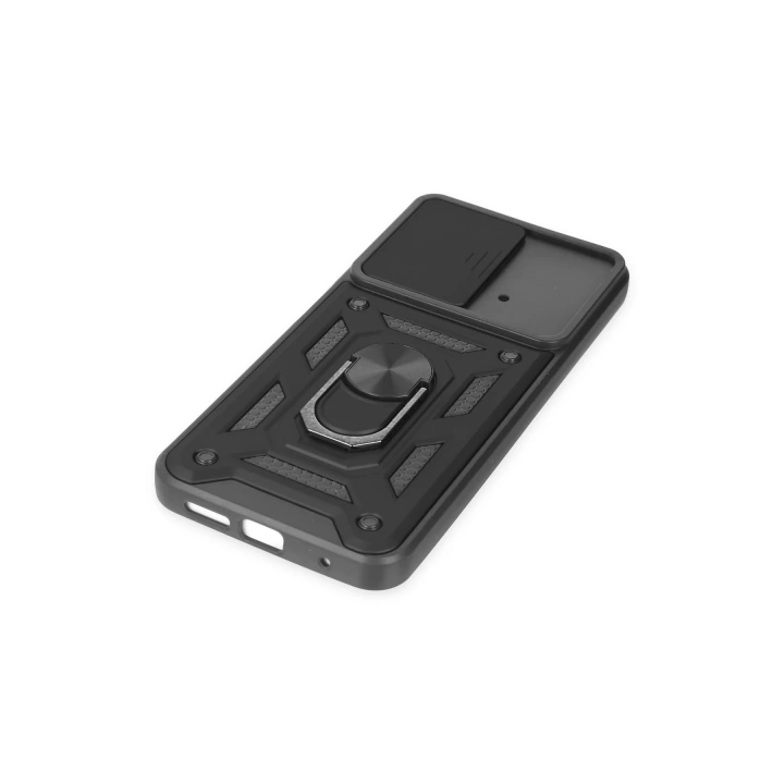 BFS  Xiaomi Poco M4 Pro 4G Kılıf Pars Lens Yüzüklü Silikon - Siyah