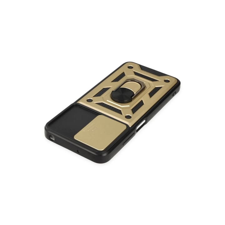 BFS  Xiaomi Poco M5 Kılıf Pars Lens Yüzüklü Silikon - Gold