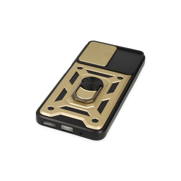 BFS  Xiaomi Poco M5 Kılıf Pars Lens Yüzüklü Silikon - Gold