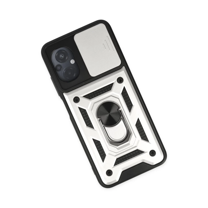 BFS  Xiaomi Poco M5 Kılıf Pars Lens Yüzüklü Silikon - Gümüş