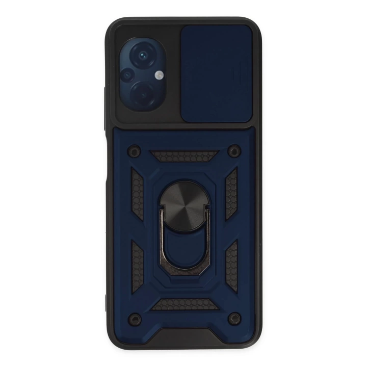BFS  Xiaomi Poco M5 Kılıf Pars Lens Yüzüklü Silikon - Lacivert