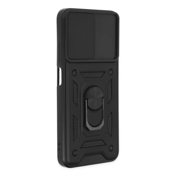 BFS  Xiaomi Poco M5 Kılıf Pars Lens Yüzüklü Silikon - Siyah