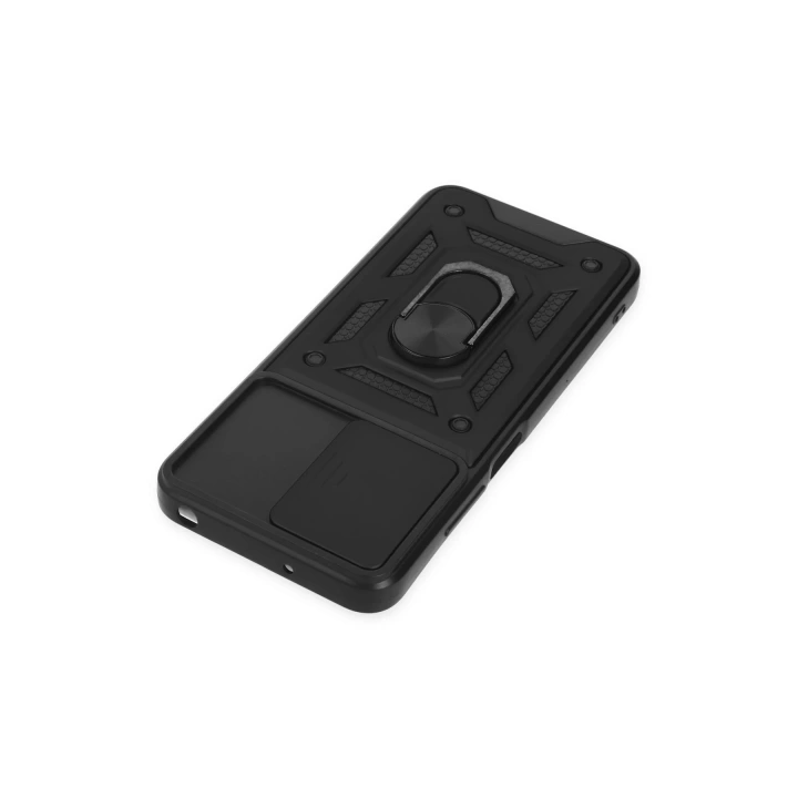 BFS  Xiaomi Poco M5 Kılıf Pars Lens Yüzüklü Silikon - Siyah