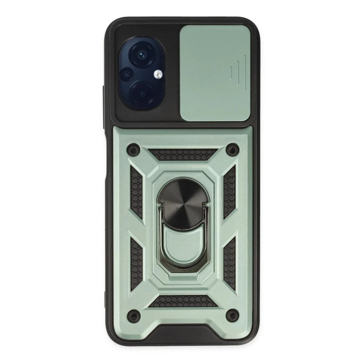 BFS  Xiaomi Poco M5 Kılıf Pars Lens Yüzüklü Silikon - Yeşil