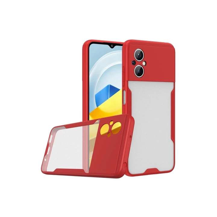 BFS  Xiaomi Poco M5 Kılıf Platin Silikon - Kırmızı