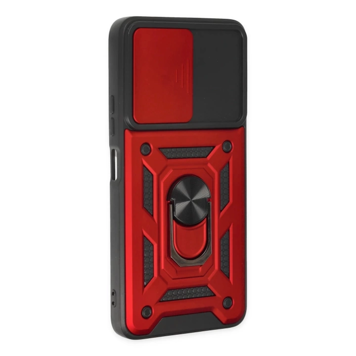BFS  Xiaomi Poco X3 GT Kılıf Pars Lens Yüzüklü Silikon - Kırmızı