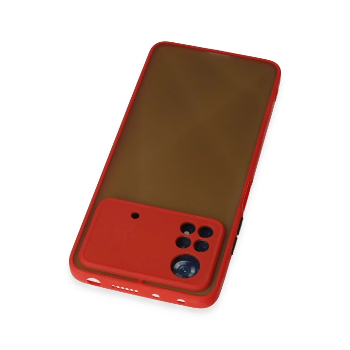 BFS  Xiaomi Poco X4 Pro 5G Kılıf Montreal Silikon Kapak - Kırmızı