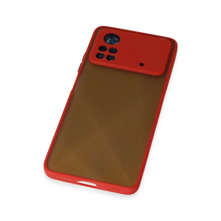 BFS  Xiaomi Poco X4 Pro 5G Kılıf Montreal Silikon Kapak - Kırmızı