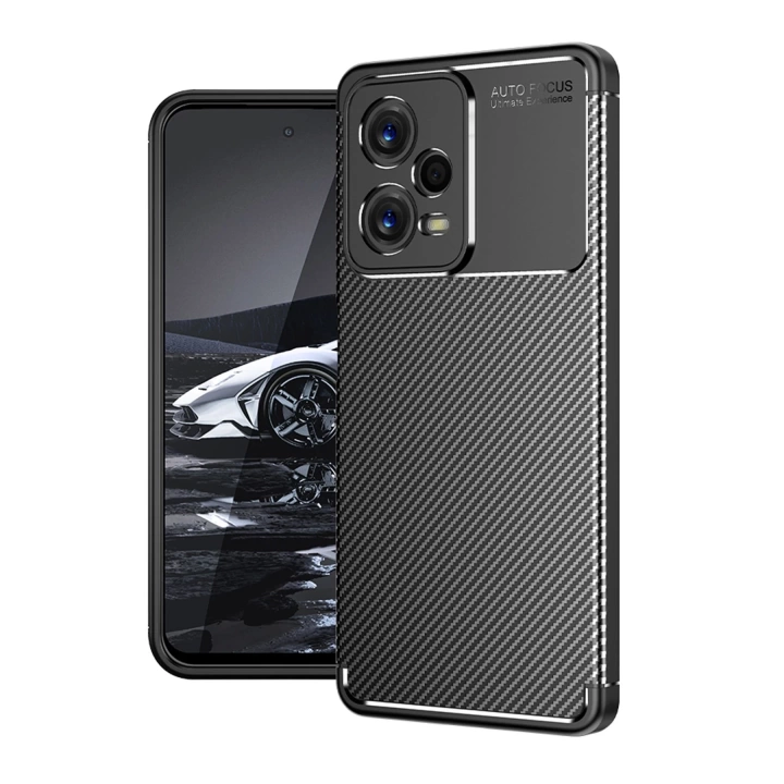 BFS  Xiaomi Poco X5 5G Kılıf Auto Focus Karbon Kapak - Siyah