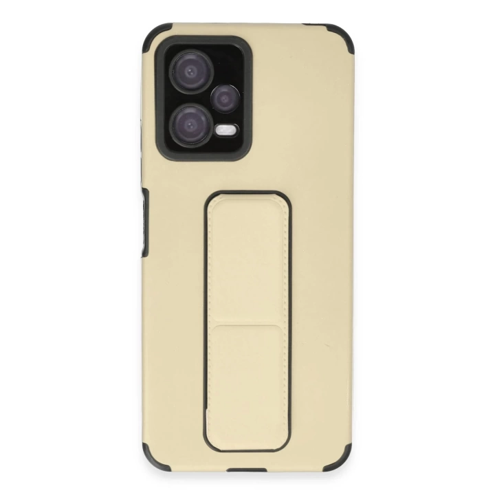 BFS  Xiaomi Poco X5 5G Kılıf Mega Standlı Silikon - Gold