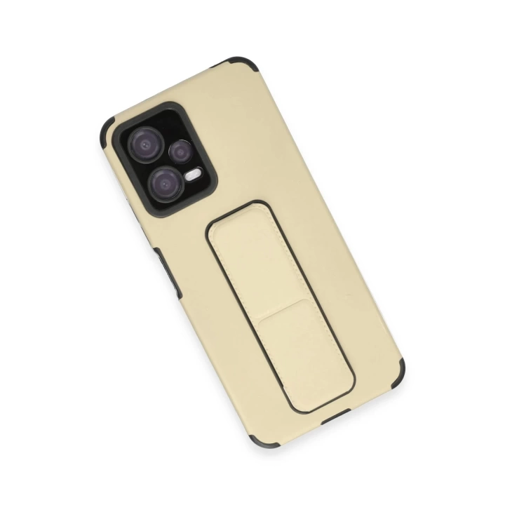 BFS  Xiaomi Poco X5 5G Kılıf Mega Standlı Silikon - Gold