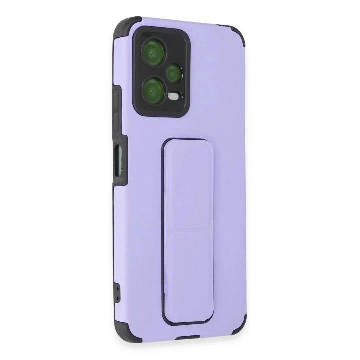 BFS  Xiaomi Poco X5 5G Kılıf Mega Standlı Silikon - Lila