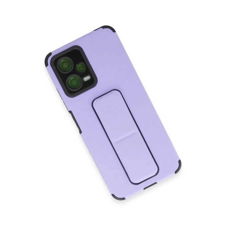 BFS  Xiaomi Poco X5 5G Kılıf Mega Standlı Silikon - Lila