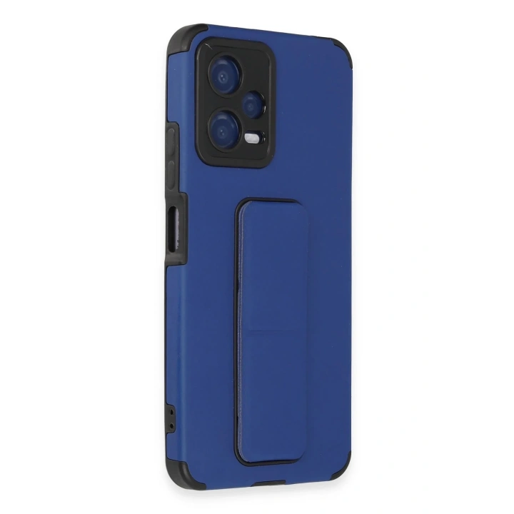 BFS Xiaomi Poco X5 5G Kılıf Mega Standlı Silikon - Mavi