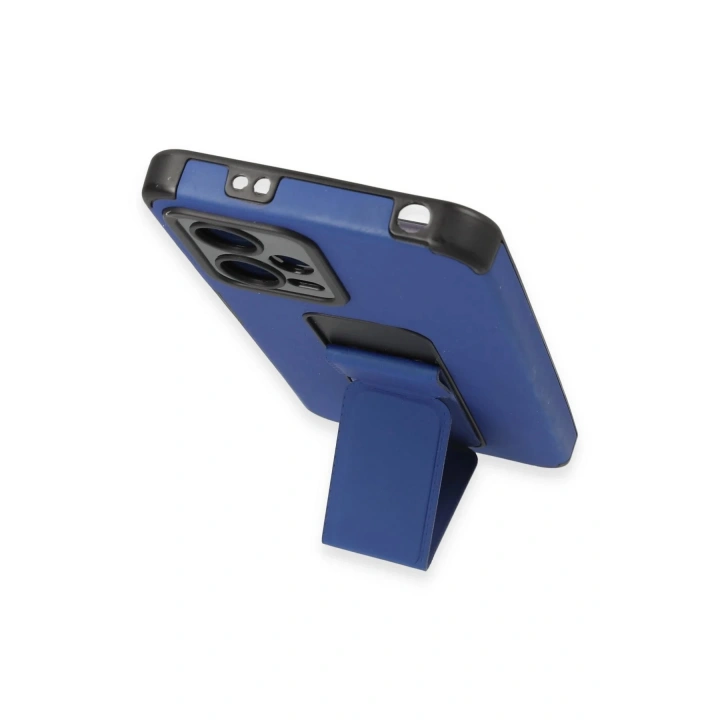 BFS Xiaomi Poco X5 5G Kılıf Mega Standlı Silikon - Mavi