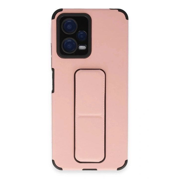 BFS Xiaomi Poco X5 5G Kılıf Mega Standlı Silikon - Pudra