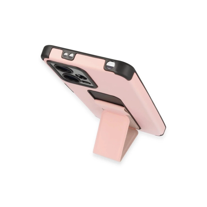 BFS  Xiaomi Poco X5 5G Kılıf Mega Standlı Silikon - Pudra