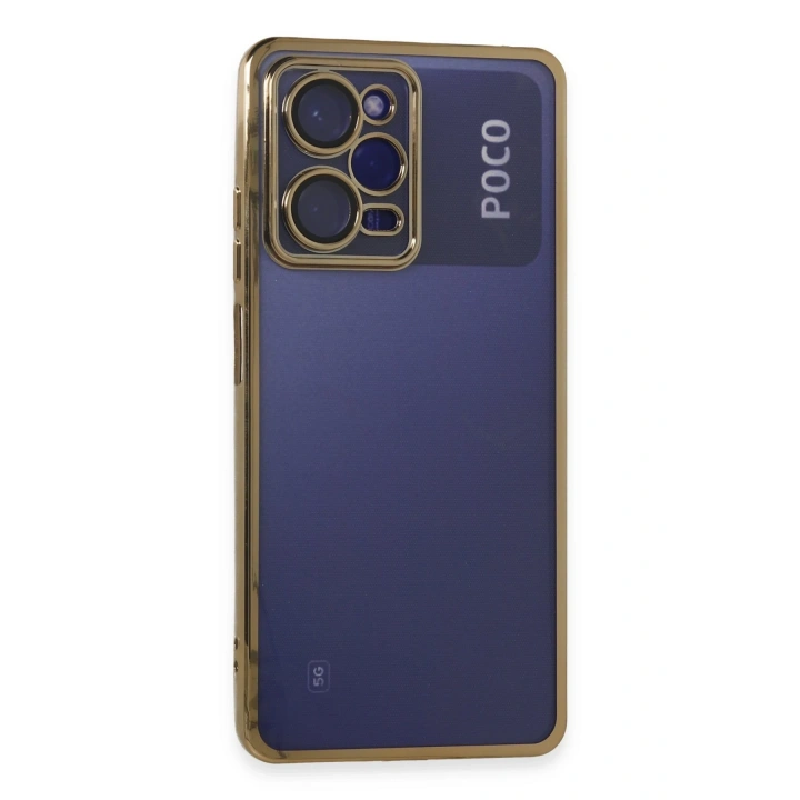BFS  Xiaomi Poco X5 Pro 5G Kılıf  Lensli Silikon - Gold