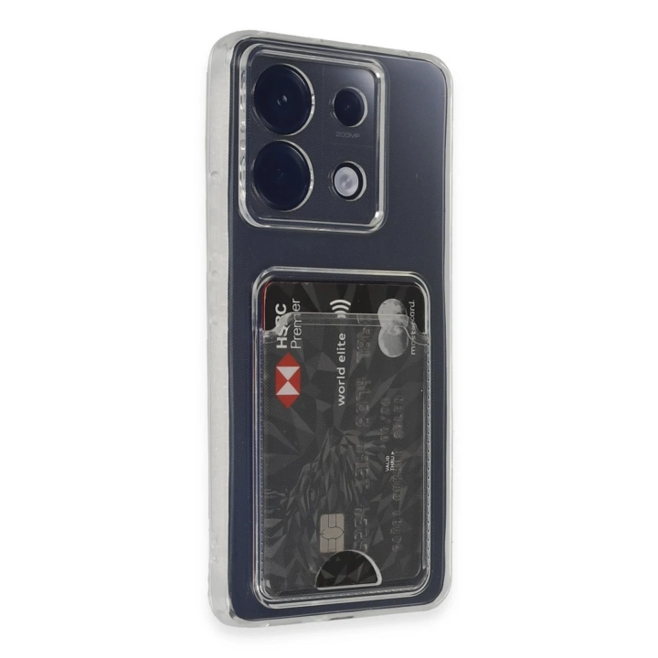BFS  Xiaomi Poco X6 Kılıf Kart Şeffaf Silikon - Şeffaf