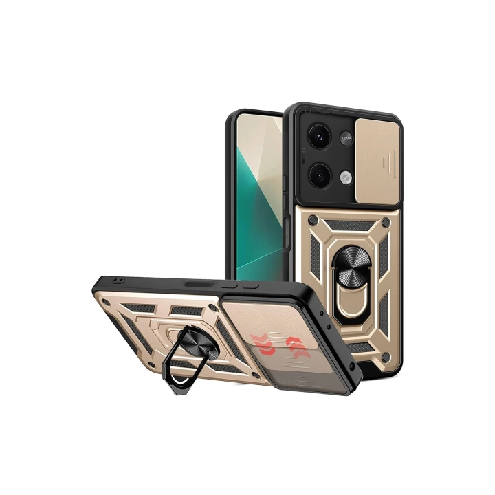 BFS  Xiaomi Poco X6 Kılıf Pars Lens Yüzüklü Silikon - Gold