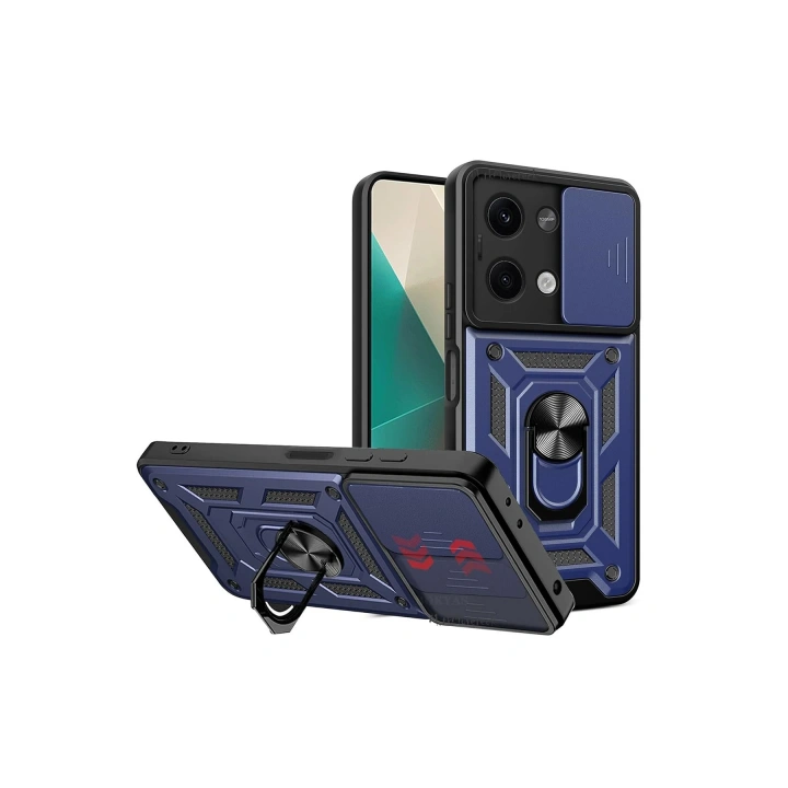 BFS  Xiaomi Poco X6 Kılıf Pars Lens Yüzüklü Silikon - Lacivert